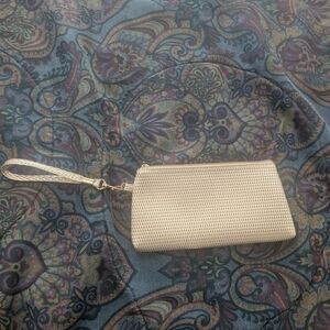 Gold Woven Wristlet Clutch